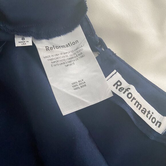Reformation - Veida Silk Midi Dress Navy - Picture 5 of 9